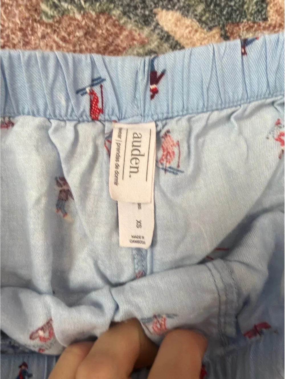Auden Light Blue Boxer Shorts with Skiing Print, Size XS